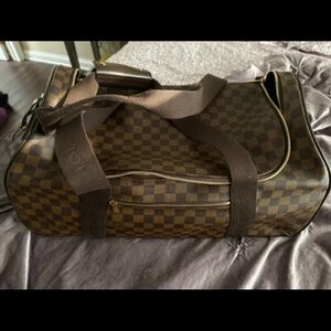 Louis Vuitton Brown Checkered Duffel Bag